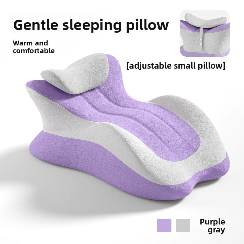 Ergonomic pillow for sleeping face down