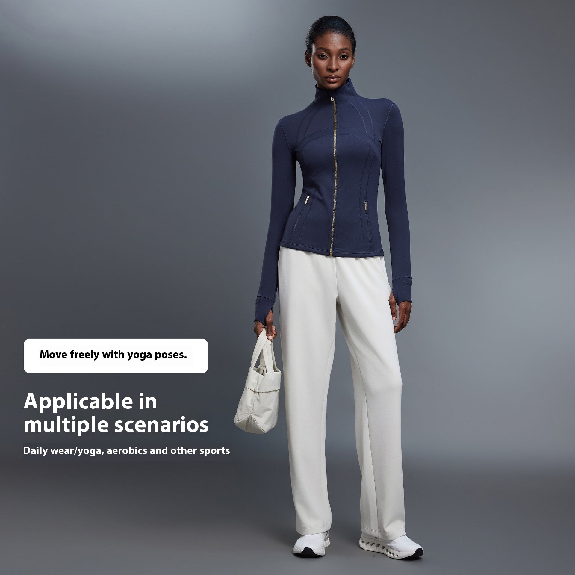 Windproof Stand Collar Yoga Fitness Jacket