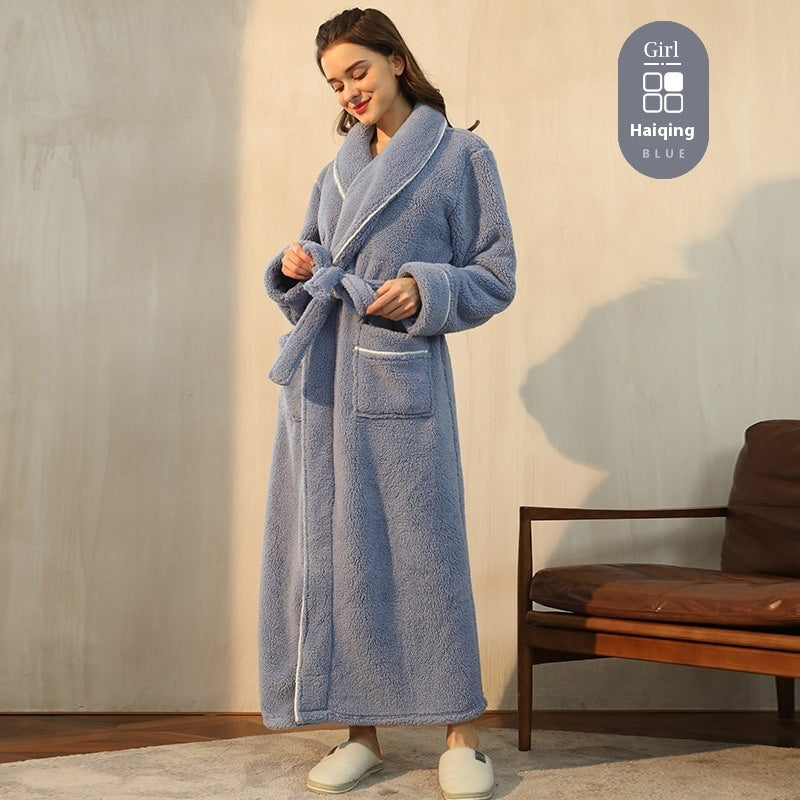 Thickened Cotton Velvet Luxury Couple Bathrobe Pajamas