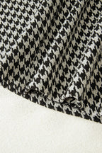 Red Houndstooth Print V Neck Sleeveless Mini Dress