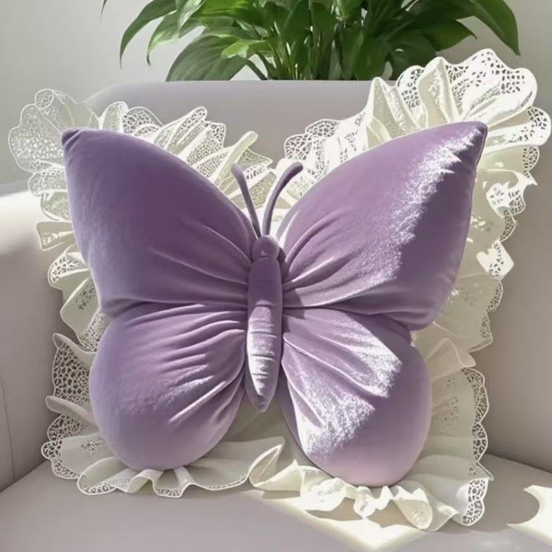 Lace Butterfly Plush Pillow