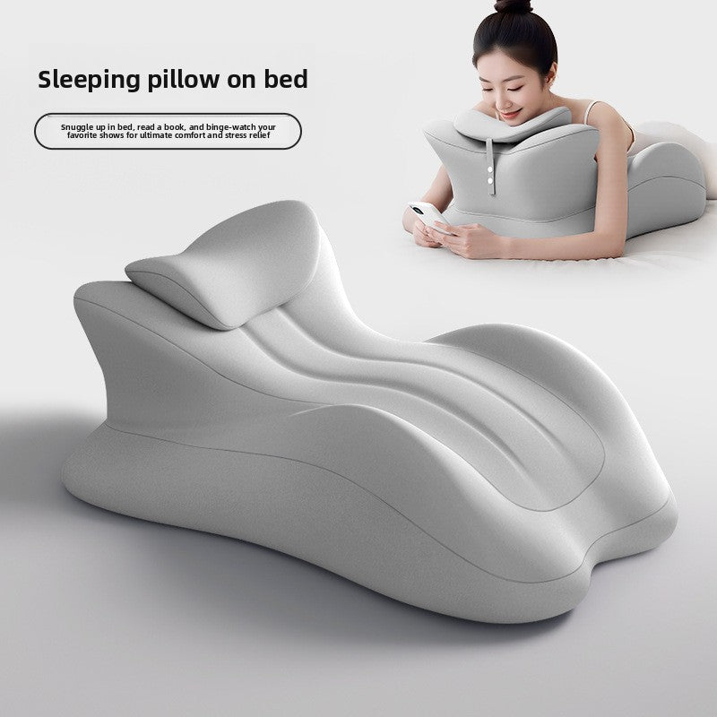 Ergonomic pillow for sleeping face down