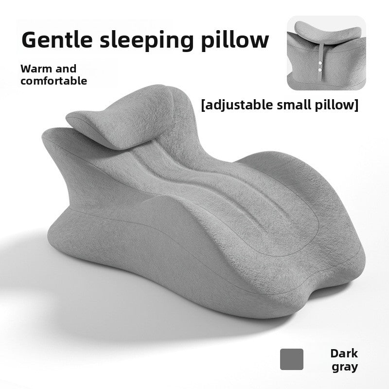 Ergonomic pillow for sleeping face down