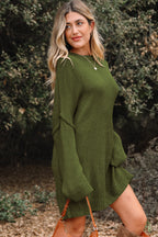 Pale Khaki Oversize Drop Shoulder Slouchy Sweater Dress