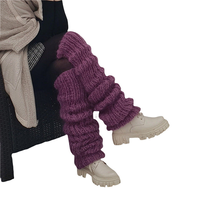 Mohair Long Tube Pile Style Foot Casual Knitted Bunching Socks