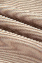 Gray Morn Corduroy Leopard Drawstring High Waist Trousers