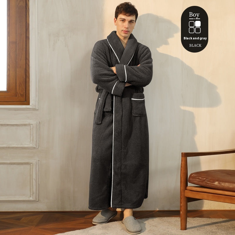 Thickened Cotton Velvet Luxury Couple Bathrobe Pajamas
